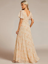 EVER-PRETTY Butterfly Sleeve Wrap Hem Chiffon Formal Bridesmaid Dress